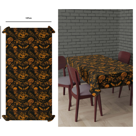Tovaglia di Plastica 137x274cm con Zucca Gotica Halloween Accessori Tavola Halloween