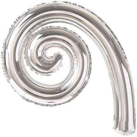 Palloncino in Foil 14" Spirale Argento "Kurly Spiral" 5pz Kurly Spiral