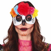 Mascherina "Catrina" con Fiori Multicolor Accessori Persona Halloween