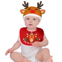 Set Natalizio per Bambino con Cappello da Renna e Bavaglino "My 1st Christmas" Accessori Persona Natale e Capodanno