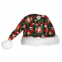 Cappello di Babbo Natale in Tessuto Natalizio Tartan Accessori Persona Natale e Capodanno