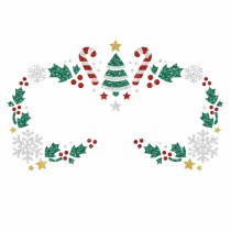 Gioielli Adesivi Albero di Natale e Candy Cane con Glitter Accessori Persona Natale e Capodanno