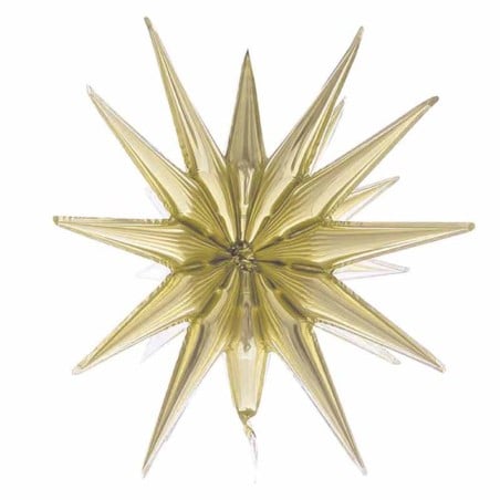 Palloncino in Foil 20" Stella 3D Oro "Star" Stelle 3D