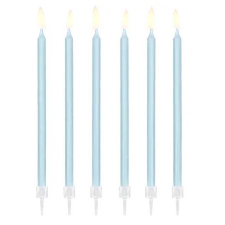 Candelina Stelo 14cm Celeste 12pz Candeline Stelo