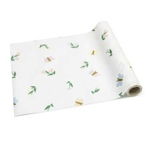 Runner in TNT Bianco con Fiori e Farfalle Pastello 5mt Coordinati e Tavola Pasqua