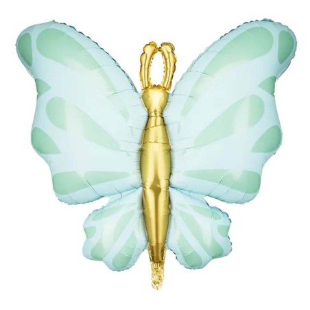 Palloncino in Foil 40" Super Shape Farfalla Verde e Oro Farfalle e Unicorni