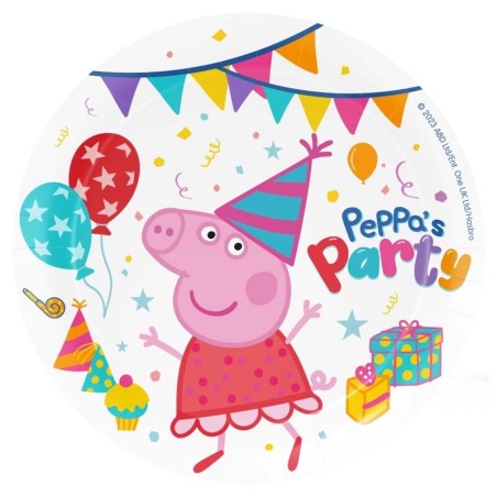 Piatto di Carta 23cm con Peppa Pig "Peppa's Party" 8pz Peppa Pig