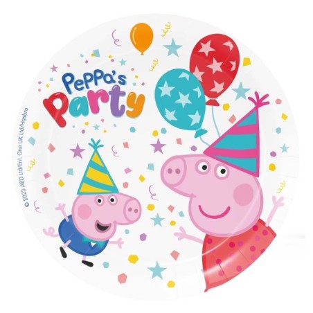 Piatto di Carta 18cm con Peppa Pig "Peppa's Party" 8pz Peppa Pig