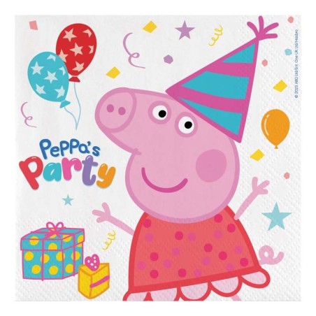 Tovagliolo di Carta 33x33cm con Peppa Pig "Peppa's Party" 20pz Peppa Pig