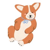 Tovagliolino di Carta 22x30cm sagomato Cane Corgi 12pz Festa Tema Cane "Dog"