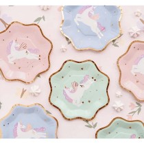Bicchiere di Carta 220ml con Unicorno Volante e Farfalle 6pz Farfalle e Unicorni