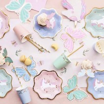 Tovagliolino di Carta 32x24cm sagomato Farfalla 12pz Farfalle e Unicorni