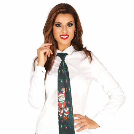 Cravatta Natalizia Musicale con Luci e Babbo Natale Accessori Persona Natale e Capodanno