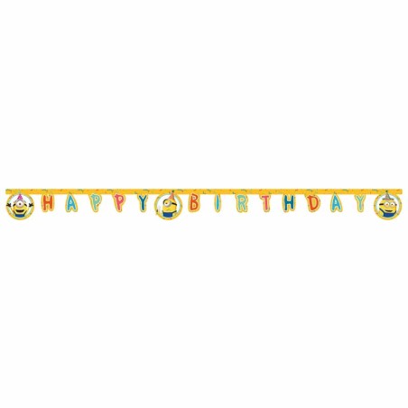 Festone Happy Birthday con Minions "Rise of Grue" 2mt Minions