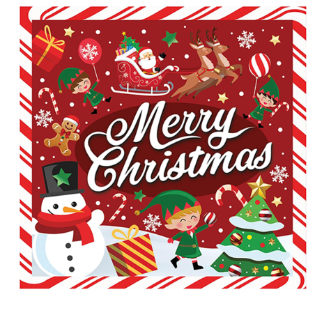 Tovagliolo di Carta 33x33cm Simboli Natalizi "Merry Christmas" 20pz Christmas Friends