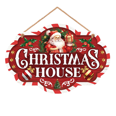 Cartello Natalizio "Christmas House" Addobbi Natale e Capodanno