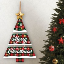 Decorazione Natalizia Albero di Natale Tartan "Merry Christmas" Addobbi Natale e Capodanno