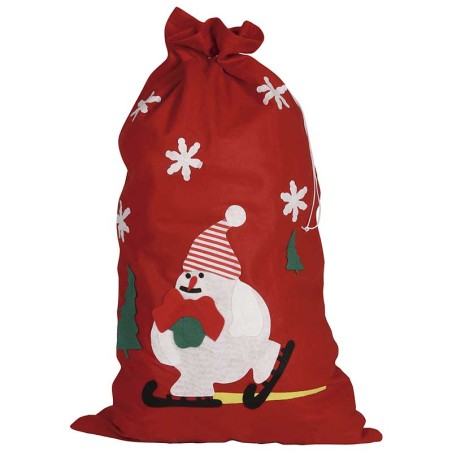 Grande Sacco di Natale Mix "Pupazzo/Babbo" 55cm x 85cm Accessori Persona Natale e Capodanno