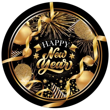Ciotola in Melamina Capodanno Nero e Oro "Happy New Year" Happy New Year Nero