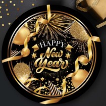 Ciotola in Melamina Capodanno Nero e Oro "Happy New Year" Happy New Year Nero