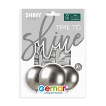 Palloncino in Lattice 19" GB150 Argento "Shiny Silver 089" 3pz Palloncini Shiny/Chrome