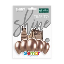 Palloncino in Lattice 13" GB120 Rose Gold "Shiny Rose Gold 096" 6pz Palloncini Shiny/Chrome