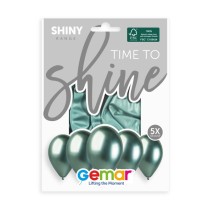 Palloncino in Lattice 13" GB120 Verde "Shiny Green 093" 5pz Palloncini Shiny/Chrome