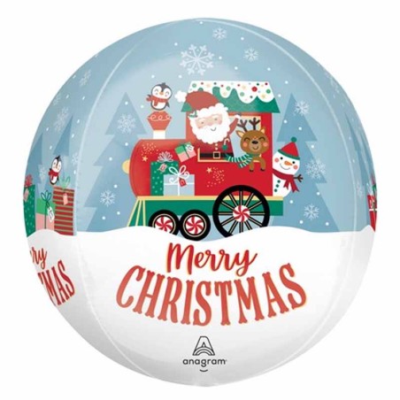 Palloncino in Foil 16" Orbz Trenino di Natale al Polo Nord Palloncini Foil Natale