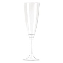 Flute Crystal Trasparente130cc con Gambo Trasparente 6pz Calici Flute