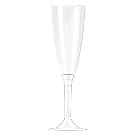 Flute Crystal Trasparente130cc con Gambo Trasparente 6pz Calici Flute