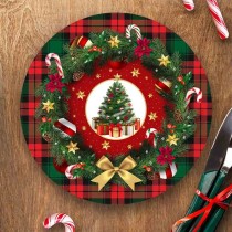 Homestreet Plettro Glitterato Natalizio Con Foglie E Bacche Rosse - Stelo 29 Cm - 2