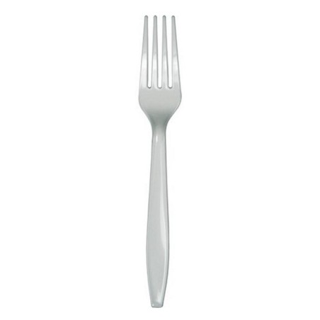 Forchetta di Plastica Riutilizzabile Argento 24pz Posate di Plastica