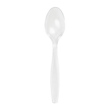 Cucchiaio di Plastica Riutilizzabile Trasparente 24pz Posate di Plastica