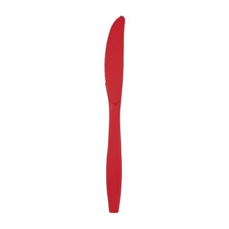 Coltello di Plastica Riutilizzabile Rosso 24pz Posate di Plastica