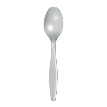 Cucchiaio di Plastica Riutilizzabile Argento 24pz Posate di Plastica