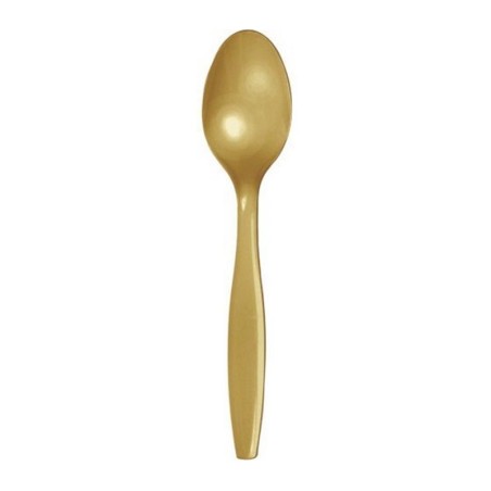 Cucchiaio di Plastica Riutilizzabile Oro 24pz Posate di Plastica