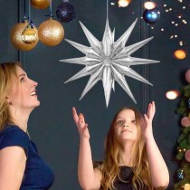 Palloncino in Foil 20" Stella 3D Argento "Star" Stelle 3D