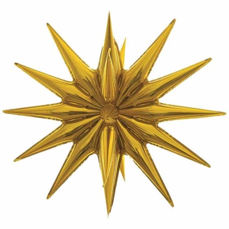 Palloncino in Foil 20" Stella 3D Oro Scuro "Star" Stelle 3D
