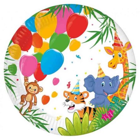 Piatto di Carta 20cm Giungla Party 8pz Giungla Party