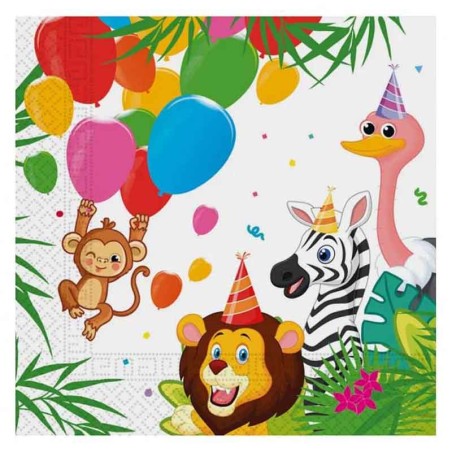 Tovagliolo di Carta 33x33cm Giungla Party 20pz Giungla Party