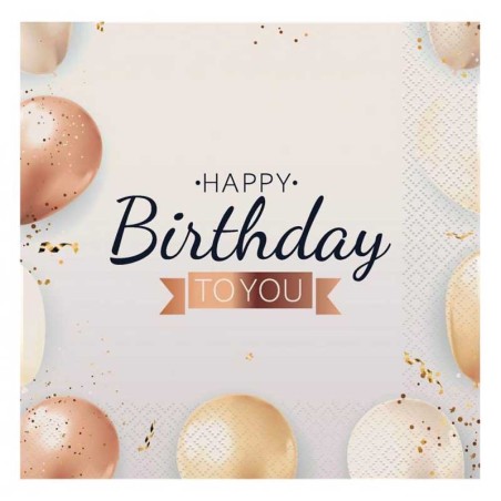 Tovagliolo di Carta 33x33cm "Happy Birthday To You" 20pz Happy Birthday To You