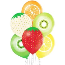 Palloncino in Lattice 12" Stampati Frutta "Fruit" 50pz Dolci e Frutta