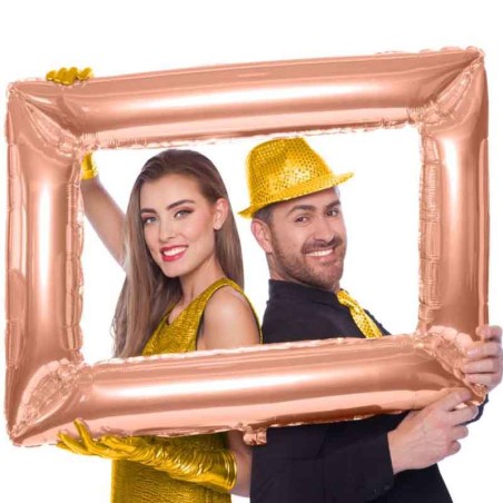 Palloncino in Foil 35" Cornice Selfie Rettangolare Rose Gold Cornici Selfie