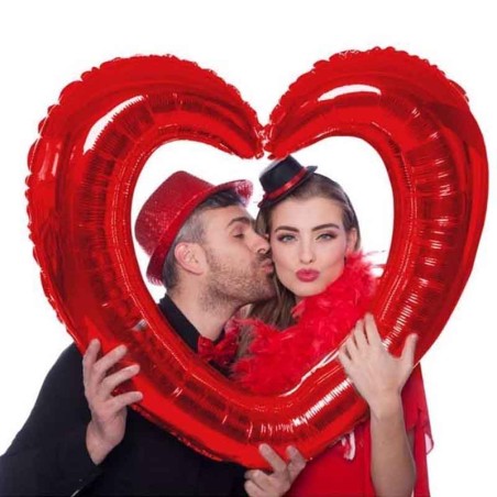 Palloncino in Foil 31" Cornice Selfie Cuore Rosso Cornici Selfie
