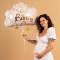 Palloncino in Foil 31" Super Shape Nuvoletta "Hello Baby Cloud" Nascita e Battesimo Grabo