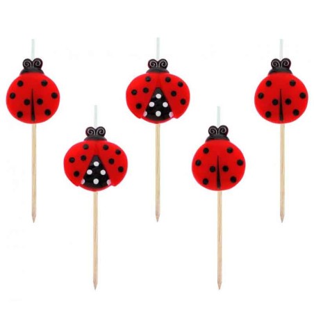 Candelina Picks Coccinella "Ladybug" 5pz Coccinella