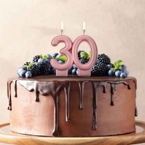 Candelina 8cm Rose Gold Metallizzato N.30 Candeline Numeri
