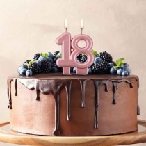 Candelina 8cm Rose Gold Metallizzato N.18 Candeline Numeri