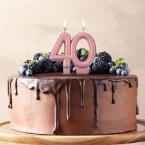 Candelina 8cm Rose Gold Metallizzato N.40 Candeline Numeri