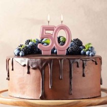 Candelina 8cm Rose Gold Metallizzato N.50 Candeline Numeri